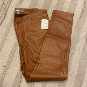 Leather tapered trousers